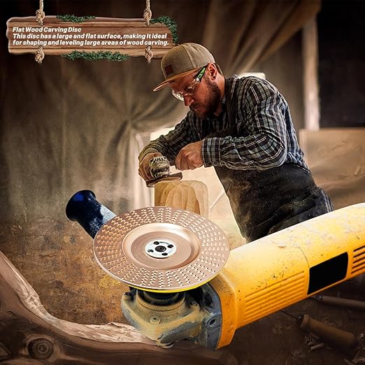 5PC Angle Grinder Wood Carving Disc Set, 4" & 4 1/2" Compatible, 5/8" Arbor, Wood Shaper & Stump Grinder Teeth