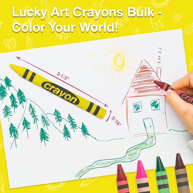 80 Count Single Color Crayons Bulk Pack - YELLOW single color crayon refill - Regular size crayons (5/16" x 3-1/2")