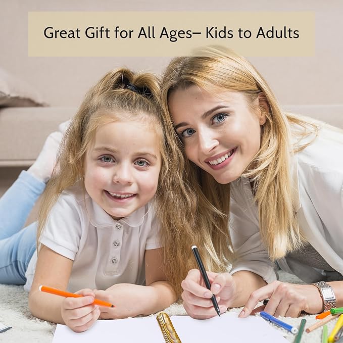 Yoment 5.5" x 8.5" Sketch Book Small Sketchbook for Drawing 100 Sheets Hardcover Spiral Sketch Pad for Kids(68lb/100gsm) Art Sketchbook Drawing Blank Paper Book for Beginners Artists with Pencil Black