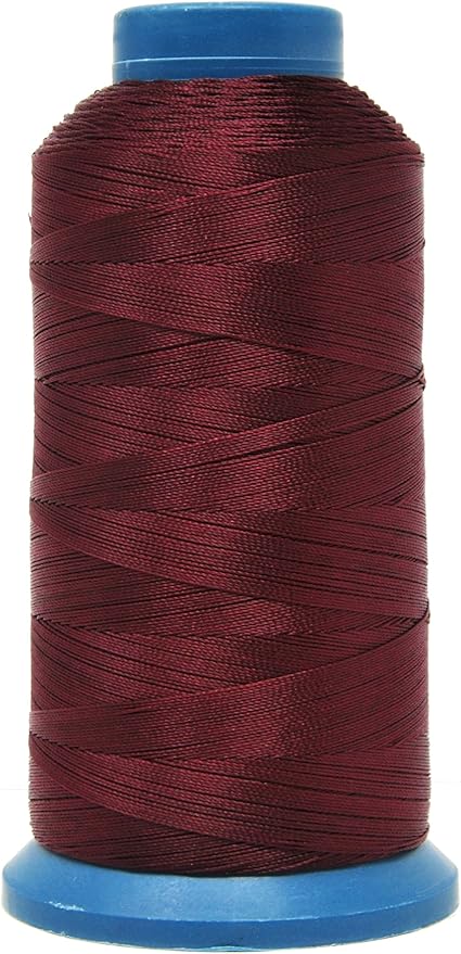 Mandala Crafts Bonded Nylon Thread Wine Heavy Duty Sewing Threads - 1500 YDs Size 69 210D T70 Tex 70 Thread for Leather Jeans Weaving Outdoor Marine Upholstery Threads