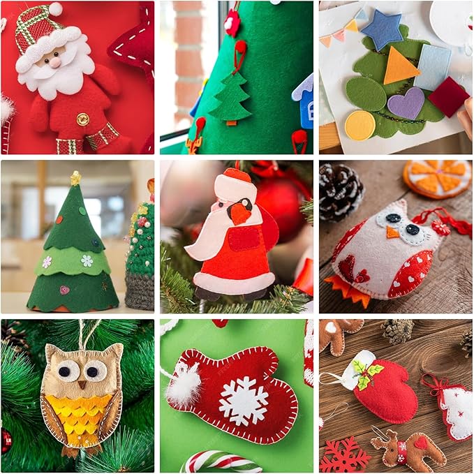 40PCS Felt Fabric Sheets Craft - 6"x 6" Assorted Colors - 1mm Thick Square Nonwoven Felt Fabric for Crafts DIY
