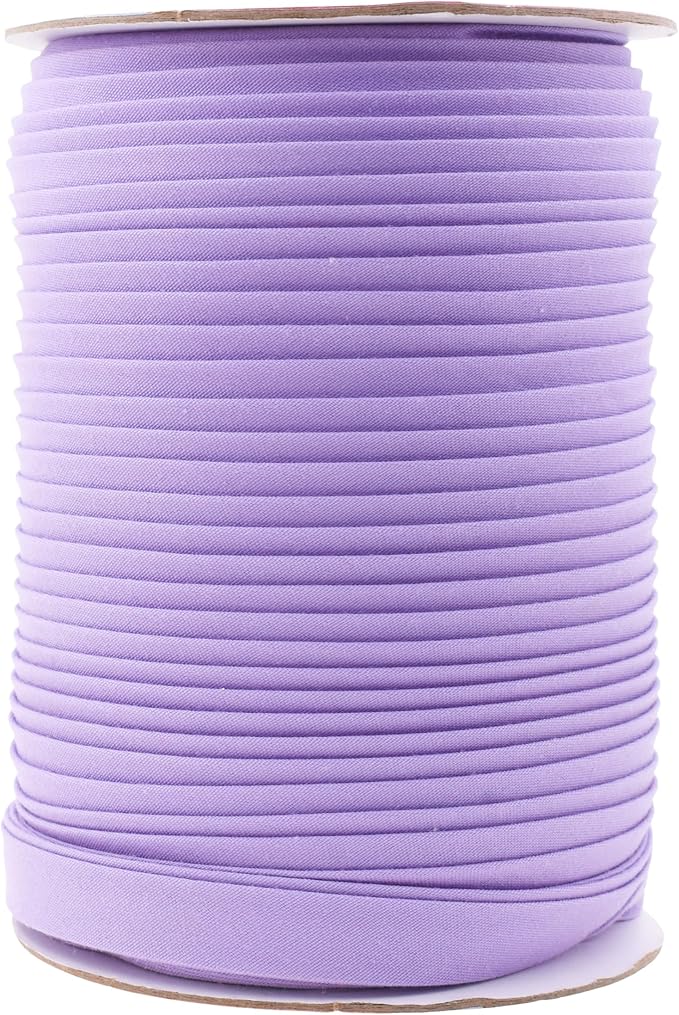 Mandala Crafts 55 Yards 1 Inch Lilac Double Fold Bias Tape for Sewing - Bias Binding Tape for Quilting Binding, Hemming, Seam, and Fabric Piping