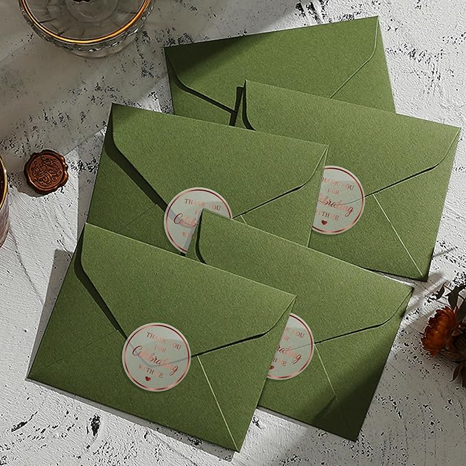 2 Inch Thank You for Celebrating with Me Stickers, 120Pcs Rose Gold Round Labels for Birthday Stickers, Package Favor Sticker, Weddings Shower Thank You Favor Tag Sticker