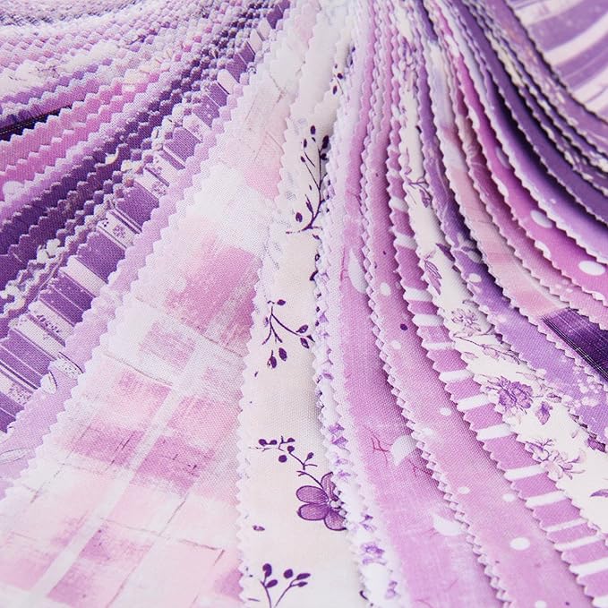 Threadart Exclusive 20 Fat Quarter Bundles - Lavender Vintage Prints 100% Cotton Fabric - Premium 100% Cotton Quilting Fabric - No Duplicates - Full Size Fat Quarters 18"x21" - Lavender