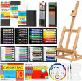 MEEDEN 72PCS Deluxe Acrylic Paint Set, Artist Painting Kit with Beech Wood Tabletop Easel, 48 Colors x 22ml Acrylic Painting Set, Canvas, Paint Brushes, Art Supplies for Adults, Kids, Beginners
