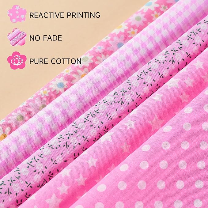 100pcs Cotton Fabric Squares – 9.8" x 9.8" Fabric Bundles for Sewing and Crafts, 100% Cotton Patchwork for DIY Projects, Multicolor