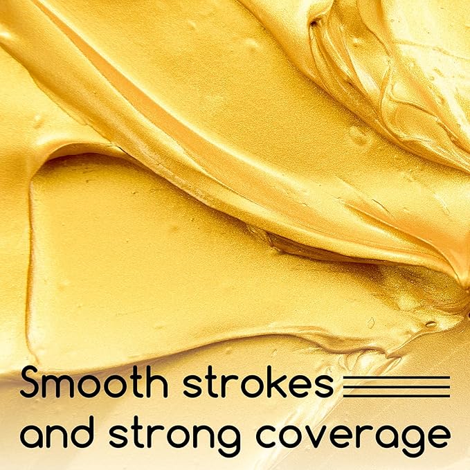 MEEDN Metallic Gold Acrylic Paint: 10.1oz / 300ml Gold Leaf Paint for Adults Artists on Christmas Gift Decor - Gold Paints for Crafts Painting Furniture