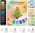 Beginner Watercolor Workbook with 12 Colors - Watercolor Paint Book & Art Gift for Beginners and Adults (Christmas)