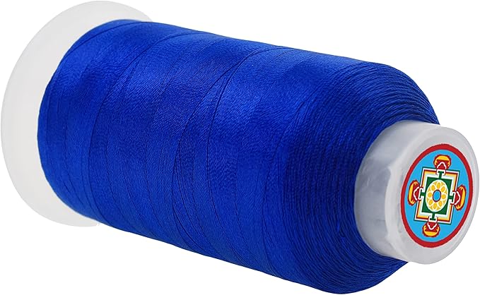 Mandala Crafts Royal Blue Heavy Duty Thread - 1500 Yds Tex 70 Bonded Polyester Threads for Sewing Drapery, Jeans, Leather, Hair, Outdoor Marine Upholstery