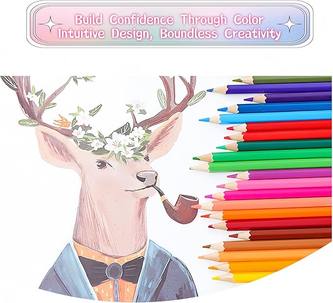 Premium Colored Pencils Set - Artist-Grade, Soft Oil-based Colored Pencils for Vibrant Drawing, Coloring & Sketching, Perfect for Artists, Beginners & Adults (24 pcs)