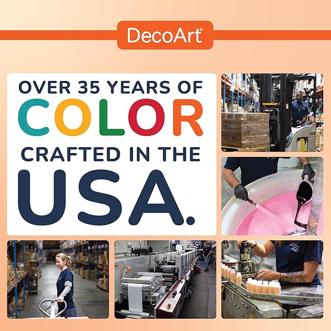 DecoArt DecoEARTH Sustainable Acrylic Paint Set – 18 Bottles (2 fl oz) + 1 Set of Eco Paint Brushes – Eco-Conscious Paint Made from Recycled Materials for Art & DIY Crafts