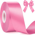 Fullive Ribbon for Gift Wrapping, 1 1/2 Inch 30 Yards Hot Pink Ribbon, Polyester Solid Ribbons for Flower Bouquet for Baby Shower Valentines Day Christmas Decorations DIY Bows Floral Arrangements