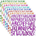 TaoBary 416 Pcs Christmas Letter Stickers 8 Sheets Alphabet Stickers 2 Size Vinyl Cursive Self-Adhesive Letter Personalized Decor for Scrapbooking Water Bottle Christmas Craft(1'', 2'',Multicolor)
