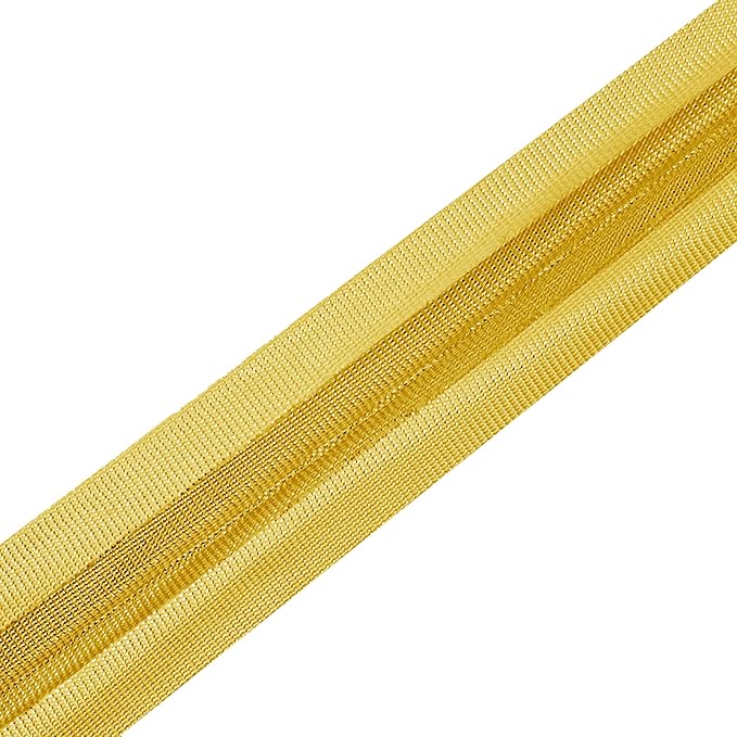 Mandala Crafts 1 Inch Single Fold Bias Tape for Sewing, Quilting, Piping, Hemming, Blanket & Quilt Binding – 40 Yards Metallic Gold Fabric Seam Binding Tape