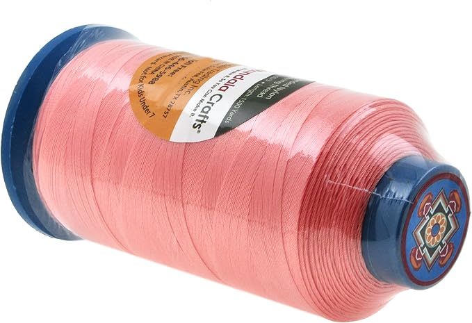 Mandala Crafts Bonded Nylon Thread Blush Heavy Duty Sewing Threads - 1500 YDs Size 69 210D T70 Tex 70 Thread for Leather Jeans Weaving Outdoor Marine Upholstery Threads