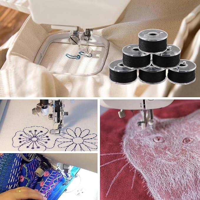 HNMZDS 36Pcs Bobbins and Sewing for Sewing Machine, Sa156 Bobbins with Case for Brother, Bro-Ther, Singer, Sewing Machine Accessories, Sewing Machine Bobbins (Black)