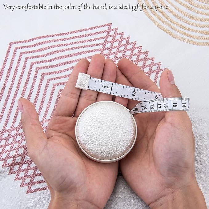 3m/120 Tape Measure Body Measuring Tape for Body Cloth Tape Measure for Sewing Fabric Tailors Medical Measurements Tape Dual Sided Leather Tape Measure Retractable (Brown White)