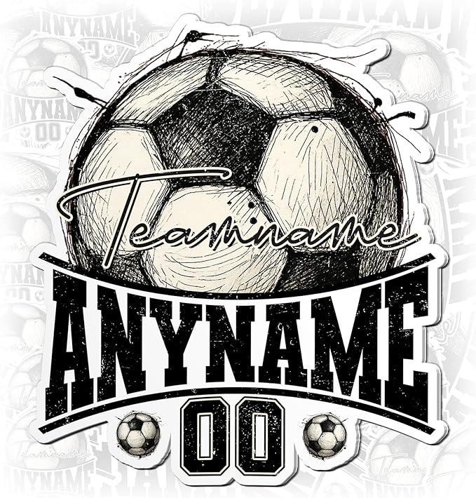 Custom Soccer Number Sticker Personalized Soccer Name Customized Baseball Name Number for Helmet Laptop Water Bottle Tumbler Mug Decal Birthday Gifts for Kids, Her, Him, Adults, Team Sports