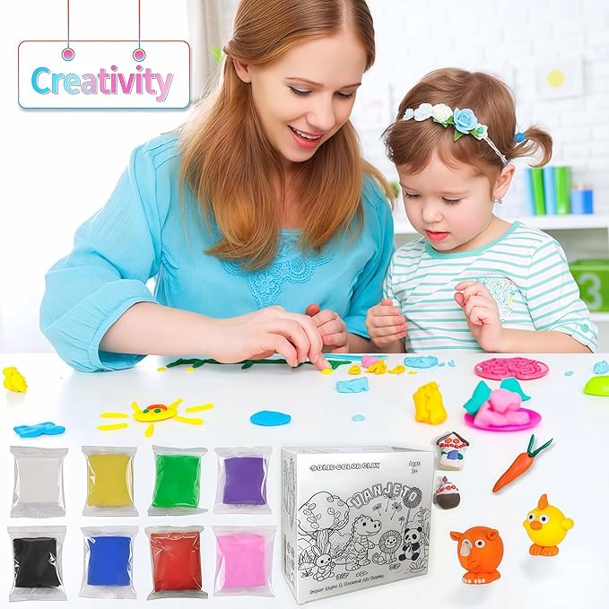 Modeling Clay for Kids, VANJETO Molding Magic Clay for Kids Air Dry, Super Soft Clay for DIY Slime, Ultra Light Air Dry Modeling Clay for Toddlers Children Teens, 7 OZ/Bag