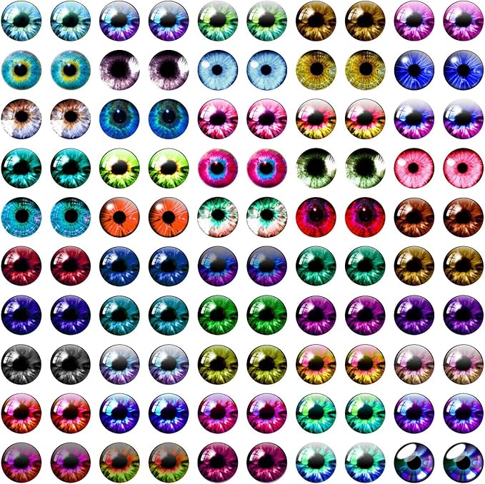 100PCS Eyes Glass Cabochon for Clay Doll Making Sculptures Props Craft DIY Findings Jewelry Making Christmas Gift