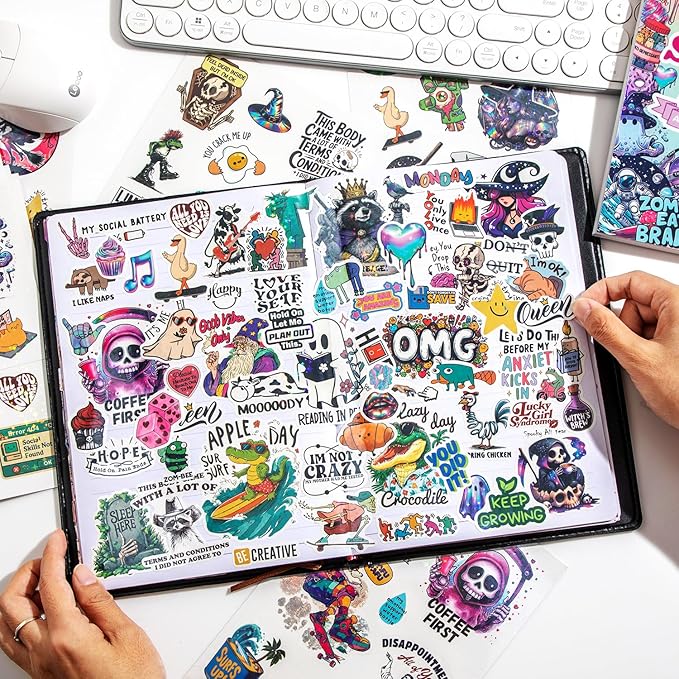 270+ PCS Funny Holographic Stickers for Adults, Waterproof Vinyl Sarcastic Meme Decals for Laptop, Water Bottle, Phone, Kindle, Journal, Scrapbook, Bumper, Skateboard, Luggage, No Repeats Accessories