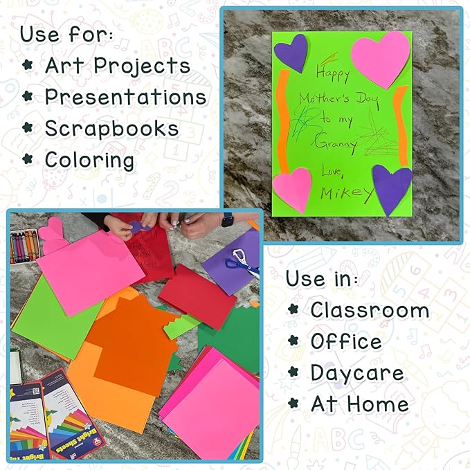 Hygloss Bright Colored Cardstock - 11x17-Inch, 12 Assorted Colors, 144 Sheets, 65 lb/ 176 gsm, Fade-Resistant, Acid-Free Color Card Stock Paper