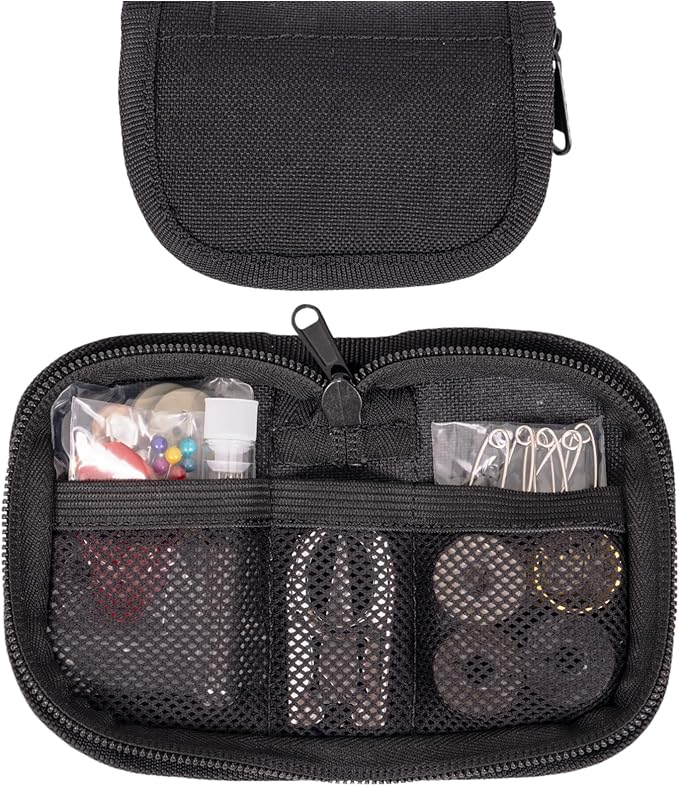 Military Sewing Kit, Marine Corps Deluxe Survival Sew Kit for Men or Women, Mini Repair Sewing Tools with Zipper Closure in Durable Nylon Case, Portable for on The Field Use, Army Button Sewing Kit