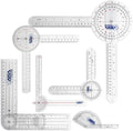 ASA TECHMED 6 Pcs 360° 12, 8 and 6 Inch Medical Spinal Goniometer Angle Protractor Angle Ruler