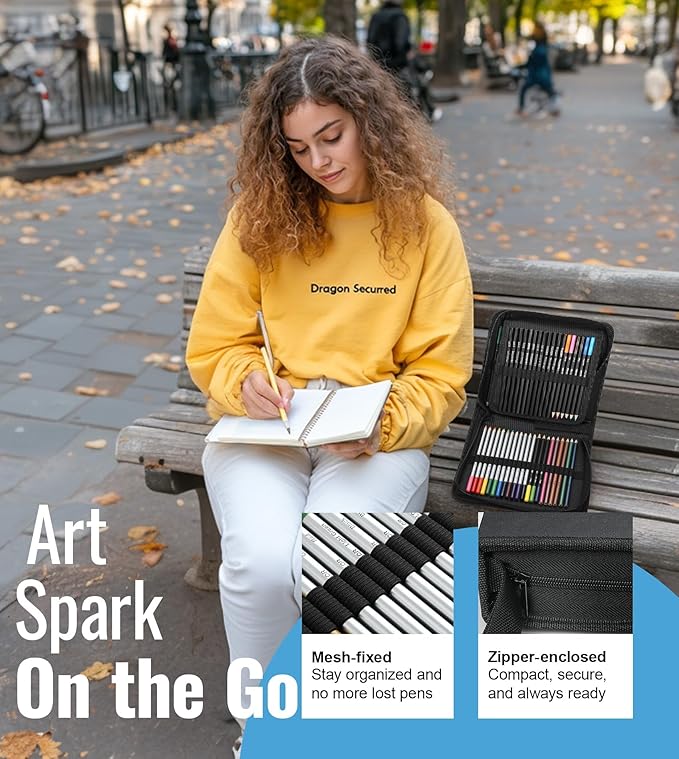 Cool Bank 106 Pack Art Supplies Sketching Kit with 3-Color Sketch Book, Coloring Book, Drawing Pencils with Graphite Colored Charcoal Watercolor & Metallic Pencils, Art Kit Gifts for Artist Adults Kid