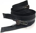 Leekayer #10 28 Inch Separating Jacket Zipper Black Nickel Metal Zipper Heavy Duty Metal Zippers for Jackets Sewing Coats Crafts (28" Nickel)