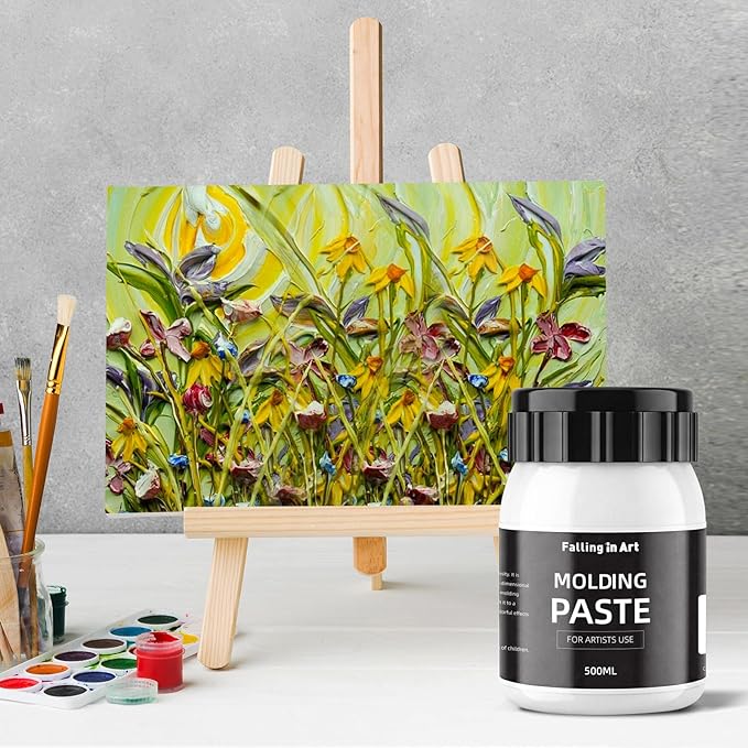 Falling in Art Modeling Paste for Acrylic Painting, 16.9 Oz Lightweight Acrylic Textured Paste for Textured Art