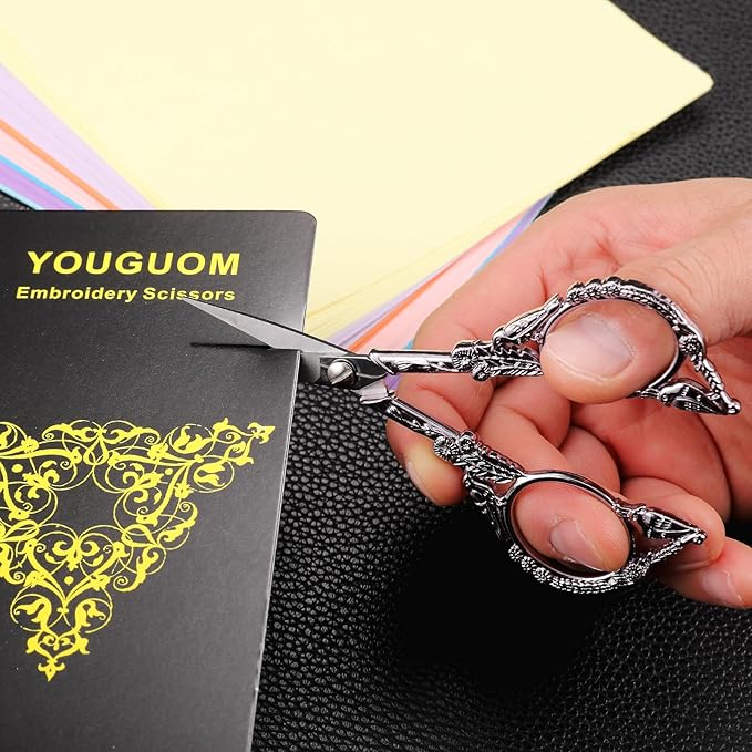 Sewing Embroidery Scissors – Small Precision Scissor for Craft, Artwork, Needlework Yarn, Handicraft DIY Tool, Thread Detail Snips, 4.6in Purple Cute Bird Shears