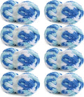 HOMBYS 8 Pack Giant Chunky Yarn for Crocheting and Knitting, Super Bulky Large Soft Fluffy Tie Dye Plush Fuzzy Mixed Color Thick Chenille Yarn (Blue, Sky Blue, White)