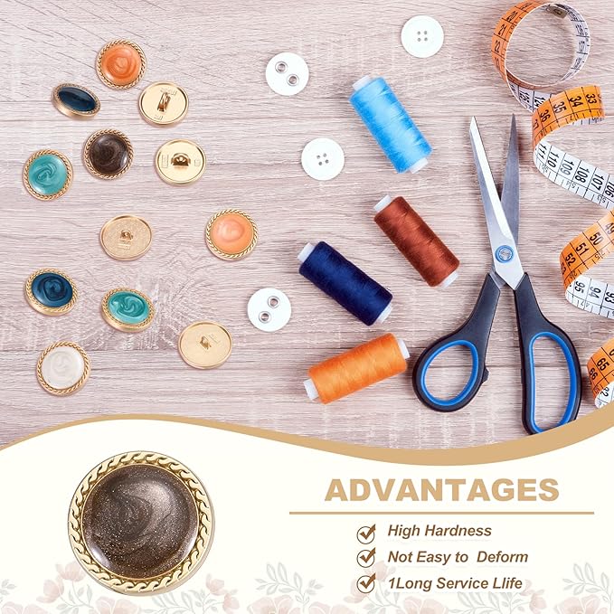 MECCANIXITY Metal Vintage Gold Button 15mm Round Metal Sewing Button Alloy Shank Replacement for Women's Suit Woolen Coat Shirt Dress Sewing Brown Pack of 10