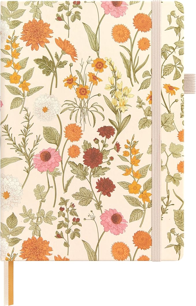 &And Per Se Lined Journal Notebook for Women&Men with Pattern, 160 Pages 100GSM Thick Paper, A5 Hardcover Journals for Writing, 5.7'' x 8'' (Wild Flowers)