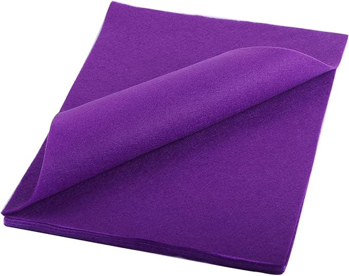 YYCRAFT Craft Soft Felt Sheets 9 Inch X 12 Inch - 24 Pcs Pack, Purple