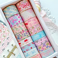 16 Rolls Vintage Washi Tape Set with Bowknot Patterns, Decorative Scrapbook Tape for Journaling Supplies, DIY Crafts and Bullet Journals