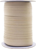 Mandala Crafts 55 Yards 5/8 Inch Beige Double Fold Bias Tape for Sewing - Bias Binding Tape for Quilting Binding, Hemming, Seam, and Fabric Piping