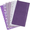 PATIKIL Cotton Fabric Bundles, 7 Pcs 10 x 10 Inch Pure Cotton Fat Quarter Floral Printed Precut Fabric Squares for Sewing Patchwork Quilting DIY Crafts, Purple