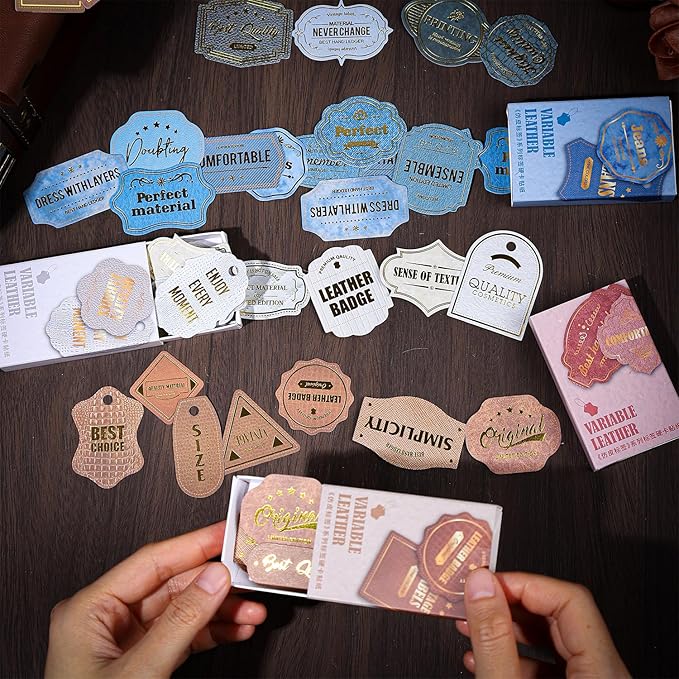 Alideco 120pcs Scrapbook Stickers Vintage Text Label Scrapbooking Junk Journal Crafts Embelishment Decoration Stickers (fangpibiaoqian)