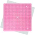 Headley Tools 17"x17" Rotating Cutting Mat, Self Healing Mat with 360-Degree Rotation & Anti-Slip Base, Sewing Board Cutting Mat Perfect for Fabric Quilting Leather Hobby Project, Pink