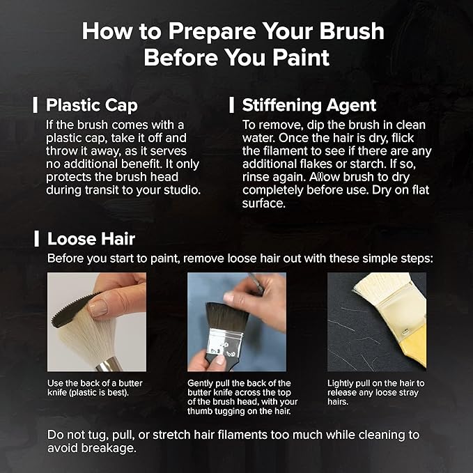 Silver Brush Limited 3008S-1/2 Black Velvet Square Wash Paintbrush for Watercolor, Gouache, Inks, & Dyes, Size 1/2 Inch, Short Handle