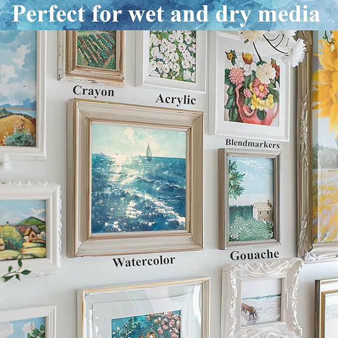Watercolor Paper Pad, Watercolor Pad 9x12”, 300 GSM/ 140 lb Water Color Paper, 16 Sheets Cold Press - Painting, Drawing & Art Supplies for Adults & Kids, Watercolor Sketchbook for Wet & Dry Media.