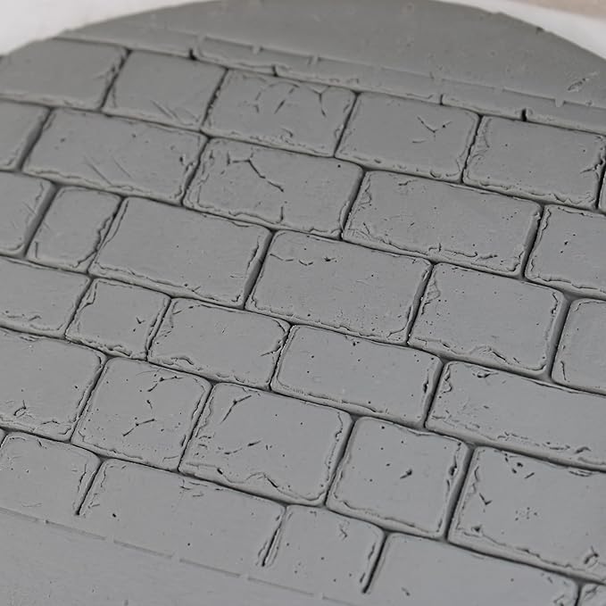 Bricks Clay Texture Roller (4") - Seamless Set #01 - Embossing Pattern Roller for Polymer & Ceramic Clay, Pottery & Crafts