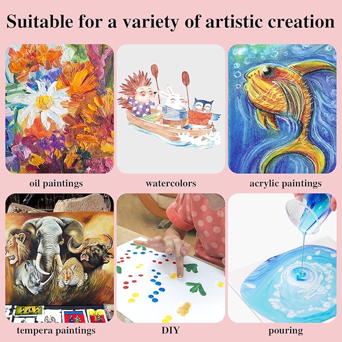ESRICH Canvas Boards for Painting 8x10, 80 Pack Painting Canvas, Primed Cotton Canvas Panels 8x10 for Oil Paint, Watercolor, Acrylic Paint, Gouache and Tempera.