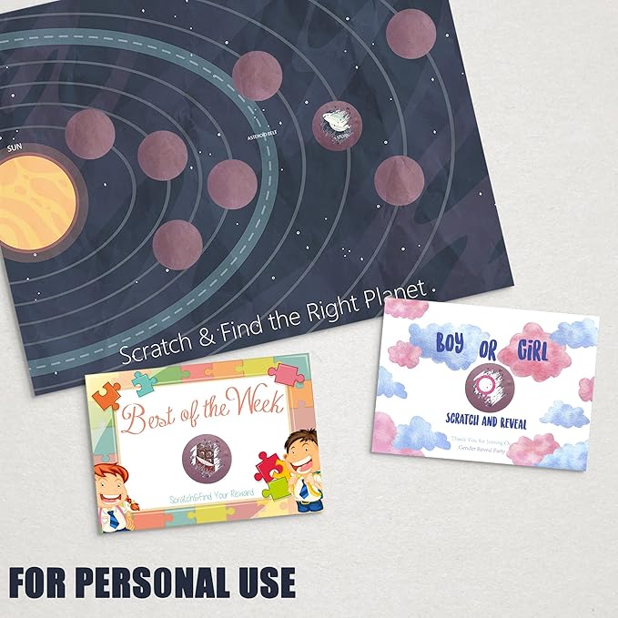 Mr- Label – 1000 Pieces 1 inch Round Scratch Off Stickers – DIY Stickers for Gender Reveal | Reward Programs | Scratch Tickets (Rose Gold)