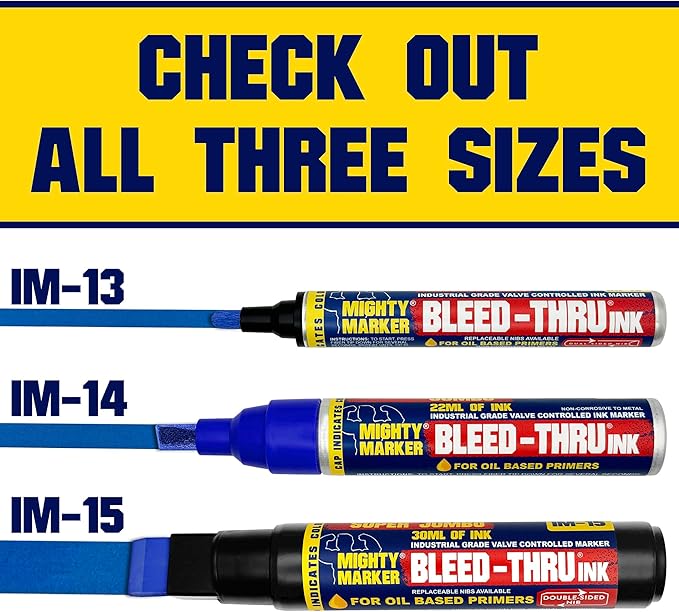 IM-15 Industrial Bleed-Thru Marker, Super Jumbo 30ml Ink, Bleeds Through Oil-Based Primers, Seal with Water or Alcohol-Based Top Coat, Valve Action, Made in USA – Black 3 Pack