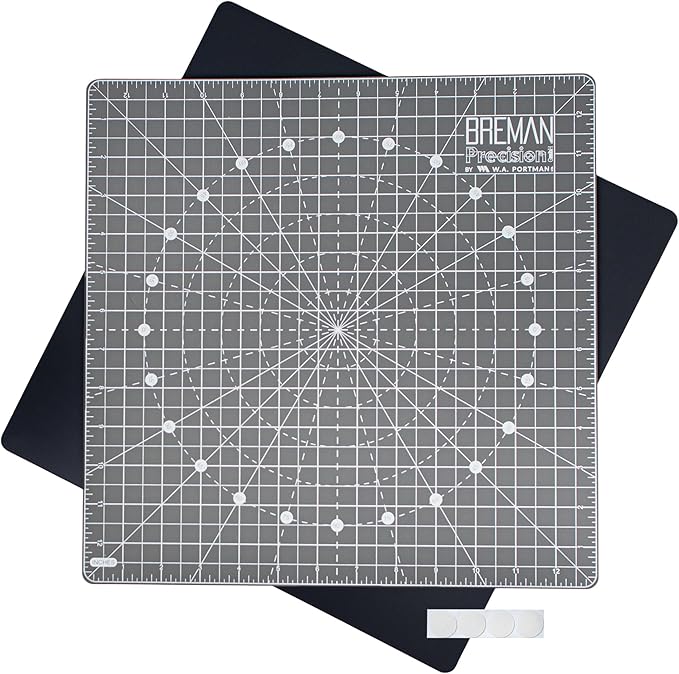 WA Portman Rotary Self Healing Cutting Mat Set – 13x13 Inch Rotating Cutting Mats for Quilting, Sewing & Crafts – Non-Slip Backing, 360° Full Rotation, Durable Cutter Board with Grippers for Precision