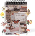 RISYPISY Pre-Cut Vintage Sticker Book for Scrapbooking - 622PCS Journaling Dark Academia Washi Stickers, Ephemera for Junk Journal Supplies 50 Sheets Orange Sticker for Journaling