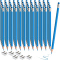 120 PCS Lightblue Checking Pencils Erasable Colored Pencils with Eraser Pre Sharpened Pencil 2 HB - Ideal for Checking, Grading, Tests & Office/School Supplies (Lightblue)